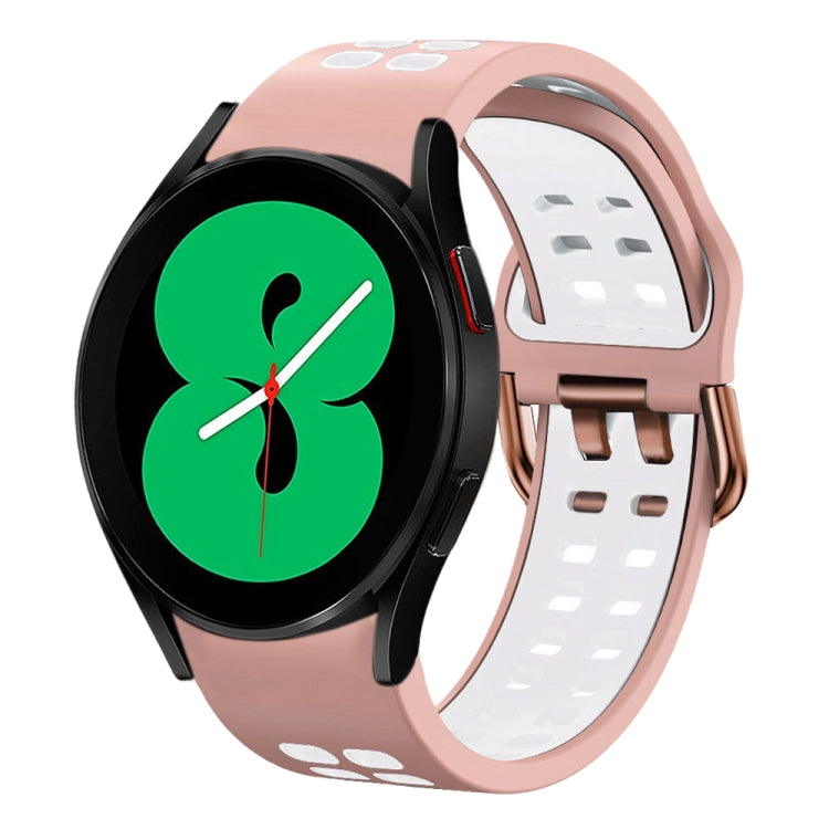 20mm通気性ツーカラーシリコンウォッチバンド、Samsung Galaxy Watch 4 44mm用、Samsung Galaxy Watch 4 Classic 46mm用