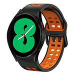 20mm通気性ツーカラーシリコンウォッチバンド、Samsung Galaxy Watch 4 44mm用、Samsung Galaxy Watch 4 Classic 46mm用
