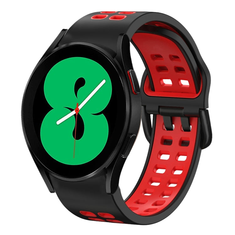 20mm通気性ツーカラーシリコンウォッチバンド、Samsung Galaxy Watch 4 44mm用、Samsung Galaxy Watch 4 Classic 46mm用