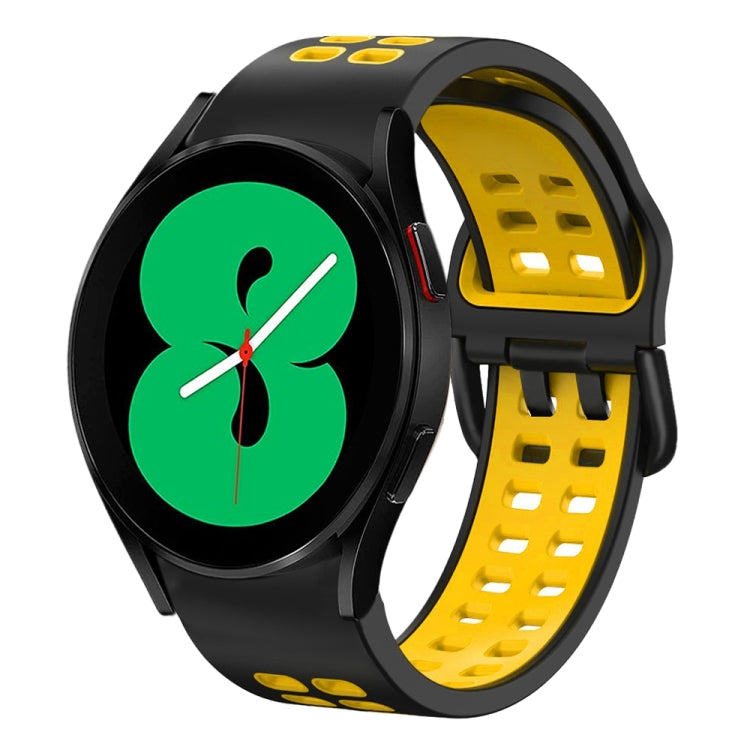 20mm通気性ツーカラーシリコンウォッチバンド、Samsung Galaxy Watch 4 44mm用、Samsung Galaxy Watch 4 Classic 46mm用