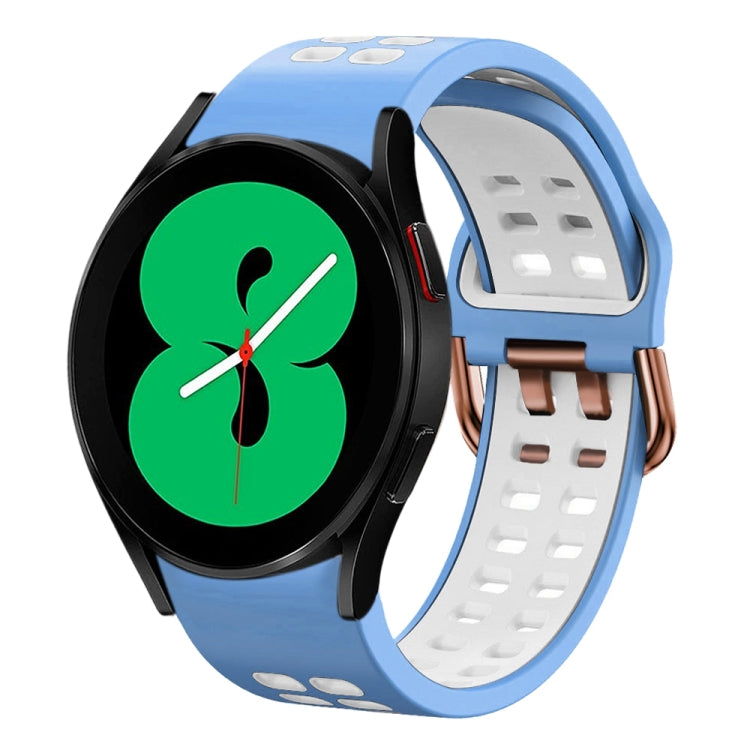 20mm通気性ツーカラーシリコンウォッチバンド、Samsung Galaxy Watch 4 44mm用、Samsung Galaxy Watch 4 Classic 46mm用