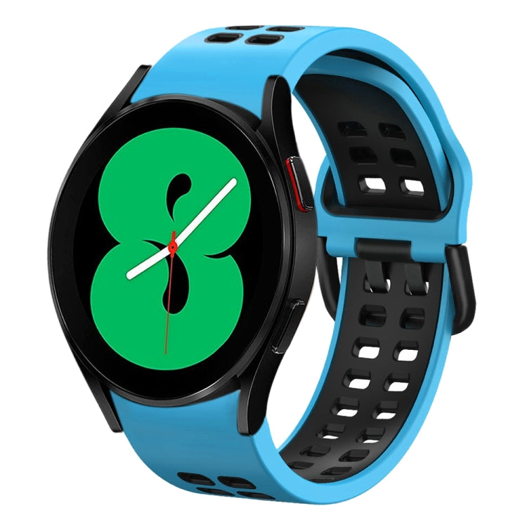 20mm通気性ツーカラーシリコンウォッチバンド、Samsung Galaxy Watch 4 44mm用、Samsung Galaxy Watch 4 Classic 46mm用