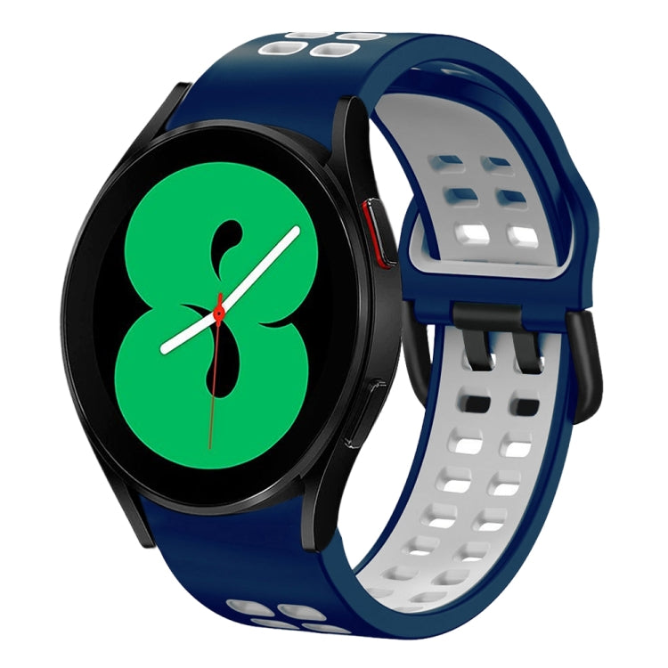 20mm通気性ツーカラーシリコンウォッチバンド、Samsung Galaxy Watch 4 44mm用、Samsung Galaxy Watch 4 Classic 46mm用
