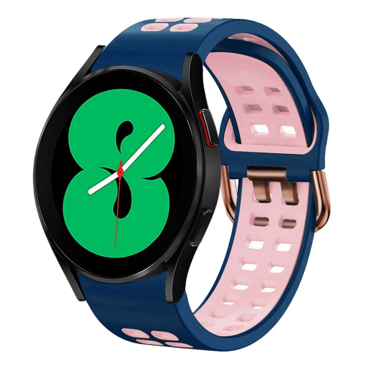 20mm通気性ツーカラーシリコンウォッチバンド、Samsung Galaxy Watch 4 44mm用、Samsung Galaxy Watch 4 Classic 46mm用