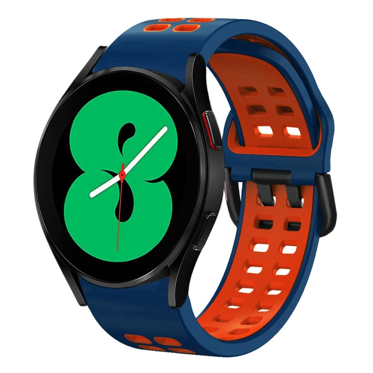 20mm通気性ツーカラーシリコンウォッチバンド、Samsung Galaxy Watch 4 44mm用、Samsung Galaxy Watch 4 Classic 46mm用
