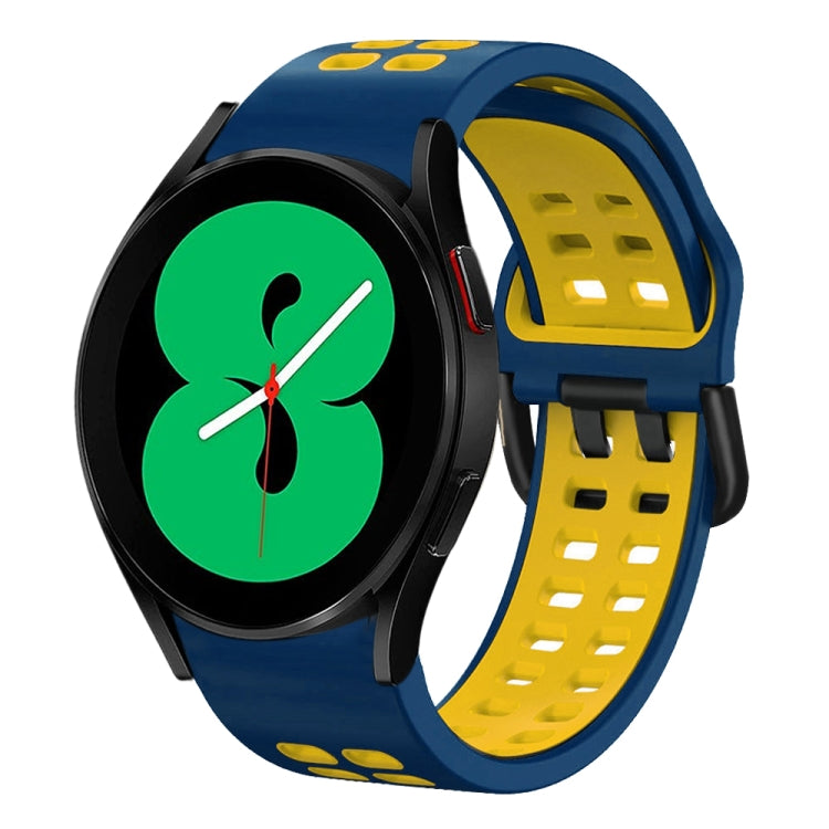 20mm通気性ツーカラーシリコンウォッチバンド、Samsung Galaxy Watch 4 44mm用、Samsung Galaxy Watch 4 Classic 46mm用