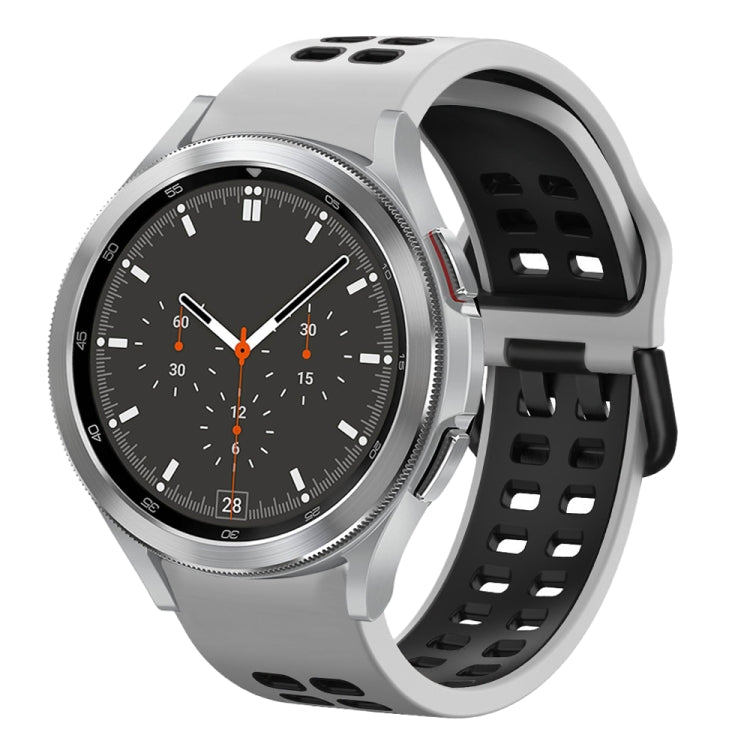 20mm通気性ツーカラーシリコンウォッチバンド、Samsung Galaxy Watch 4 44mm用、Samsung Galaxy Watch 4 Classic 46mm用