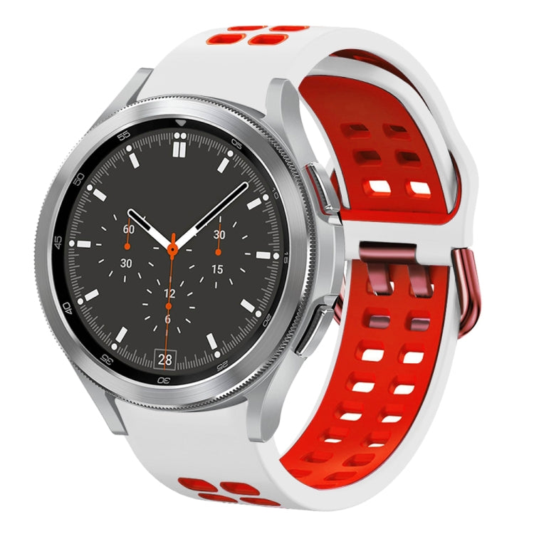 20mm通気性ツーカラーシリコンウォッチバンド、Samsung Galaxy Watch 4 44mm用、Samsung Galaxy Watch 4 Classic 46mm用