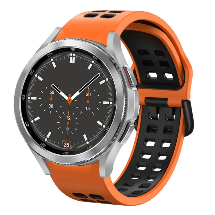 20mm通気性ツーカラーシリコンウォッチバンド、Samsung Galaxy Watch 4 44mm用、Samsung Galaxy Watch 4 Classic 46mm用