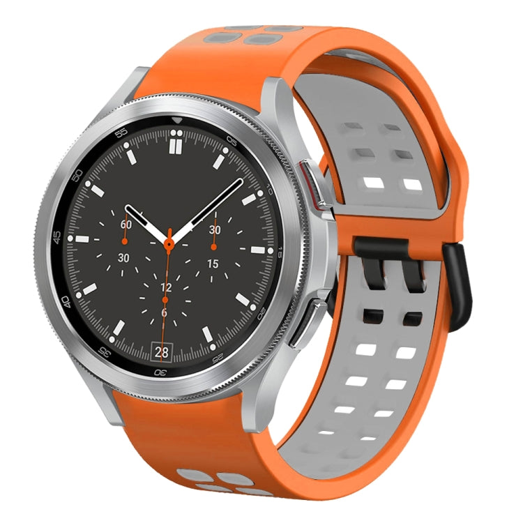 20mm通気性ツーカラーシリコンウォッチバンド、Samsung Galaxy Watch 4 44mm用、Samsung Galaxy Watch 4 Classic 46mm用