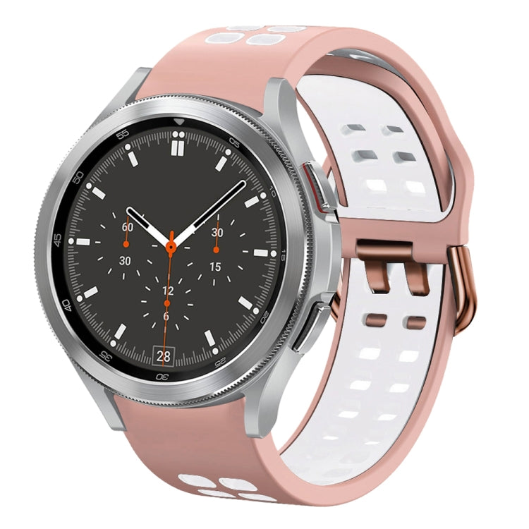 20mm通気性ツーカラーシリコンウォッチバンド、Samsung Galaxy Watch 4 44mm用、Samsung Galaxy Watch 4 Classic 46mm用