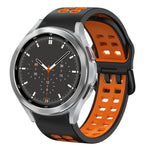 20mm通気性ツーカラーシリコンウォッチバンド、Samsung Galaxy Watch 4 44mm用、Samsung Galaxy Watch 4 Classic 46mm用