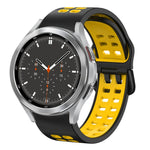 20mm通気性ツーカラーシリコンウォッチバンド、Samsung Galaxy Watch 4 44mm用、Samsung Galaxy Watch 4 Classic 46mm用