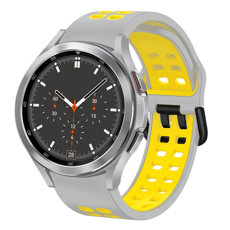 20mm通気性ツーカラーシリコンウォッチバンド、Samsung Galaxy Watch 4 44mm用、Samsung Galaxy Watch 4 Classic 46mm用