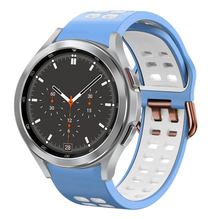 20mm通気性ツーカラーシリコンウォッチバンド、Samsung Galaxy Watch 4 44mm用、Samsung Galaxy Watch 4 Classic 46mm用