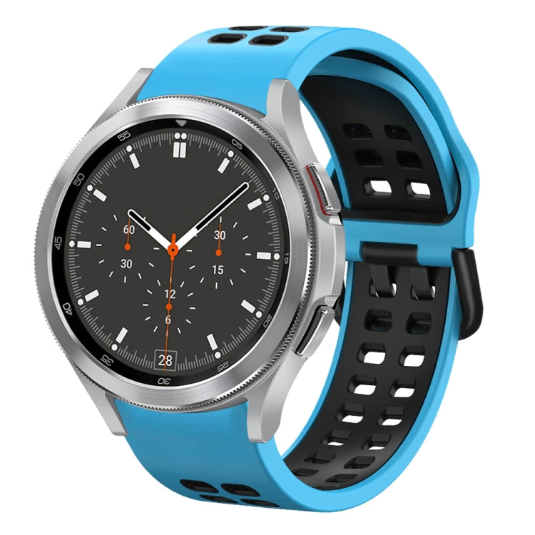 20mm通気性ツーカラーシリコンウォッチバンド、Samsung Galaxy Watch 4 44mm用、Samsung Galaxy Watch 4 Classic 46mm用