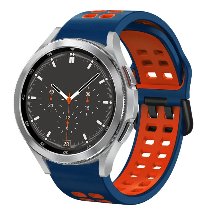 20mm通気性ツーカラーシリコンウォッチバンド、Samsung Galaxy Watch 4 44mm用、Samsung Galaxy Watch 4 Classic 46mm用