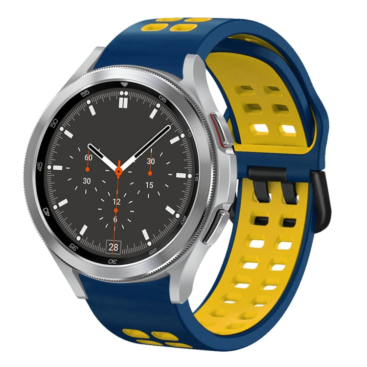 20mm通気性ツーカラーシリコンウォッチバンド、Samsung Galaxy Watch 4 44mm用、Samsung Galaxy Watch 4 Classic 46mm用