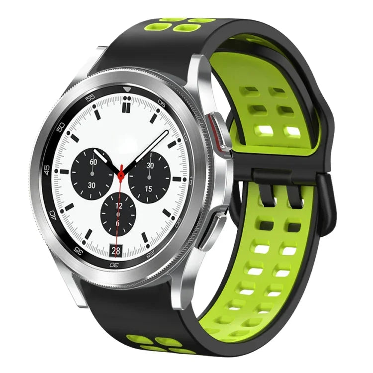 20mm Breathable Two-Color Silicone Watch Band, For Samsung Galaxy Watch 4 Classic 42mm, For Galaxy Watch Active 2
