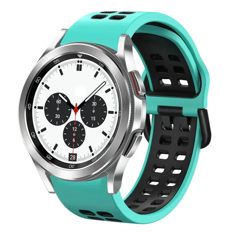 20mm Breathable Two-Color Silicone Watch Band, For Samsung Galaxy Watch 4 Classic 42mm, For Galaxy Watch Active 2