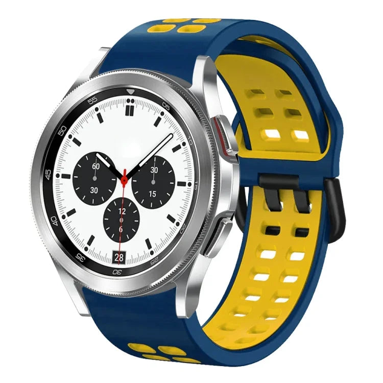 20mm Breathable Two-Color Silicone Watch Band, For Samsung Galaxy Watch 4 Classic 42mm, For Galaxy Watch Active 2