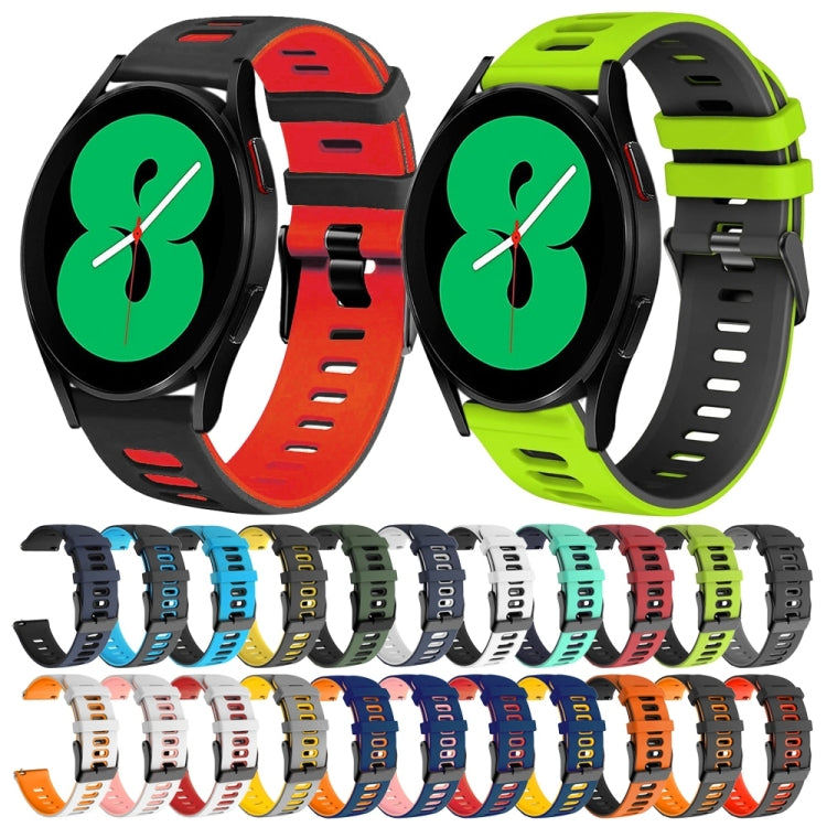 20mm ツートーンシリコーンウォッチバンド、Samsung Galaxy Watch 4 44mm用、Samsung Galaxy Watch 4 Classic 46mm用