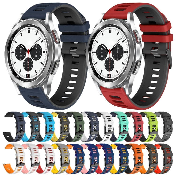 20mm ツートーンシリコーンウォッチバンド、Samsung Galaxy Watch 4 Classic 42mm用、Samsung Galaxy Watch Active 2用