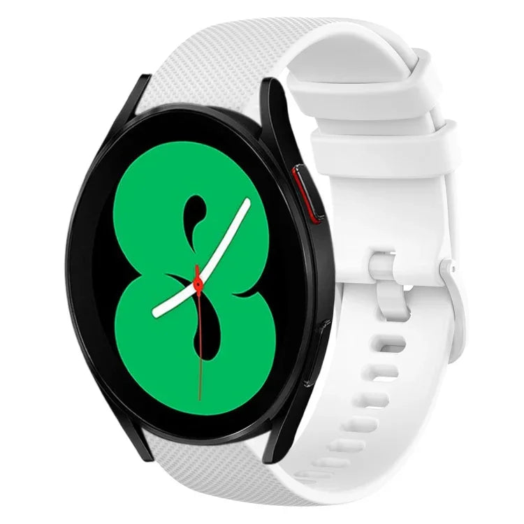 20mm チェック柄無地シリコンウォッチバンド、Samsung Galaxy Watch4 44mm用、Samsung Galaxy Watch4 Classic 46mm用、Samsung Galaxy Watch4 Classic 42mm用、Samsung Galaxy Watch Active 2用