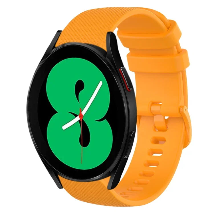 20mm チェック柄無地シリコンウォッチバンド、Samsung Galaxy Watch4 44mm用、Samsung Galaxy Watch4 Classic 46mm用、Samsung Galaxy Watch4 Classic 42mm用、Samsung Galaxy Watch Active 2用