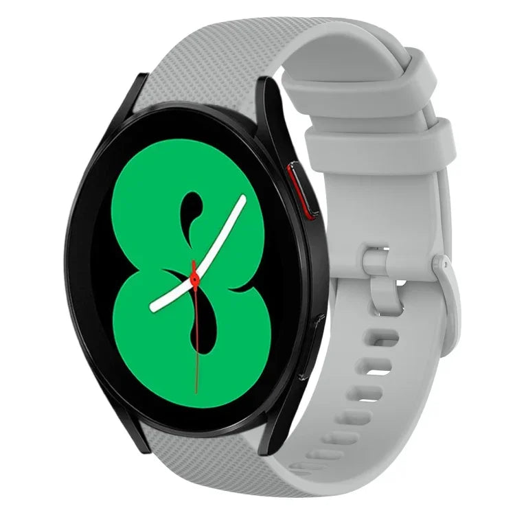 20mm チェック柄無地シリコンウォッチバンド、Samsung Galaxy Watch4 44mm用、Samsung Galaxy Watch4 Classic 46mm用、Samsung Galaxy Watch4 Classic 42mm用、Samsung Galaxy Watch Active 2用