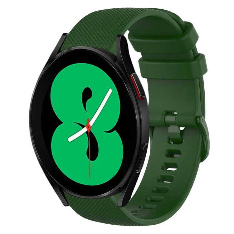 20mm チェック柄無地シリコンウォッチバンド、Samsung Galaxy Watch4 44mm用、Samsung Galaxy Watch4 Classic 46mm用、Samsung Galaxy Watch4 Classic 42mm用、Samsung Galaxy Watch Active 2用