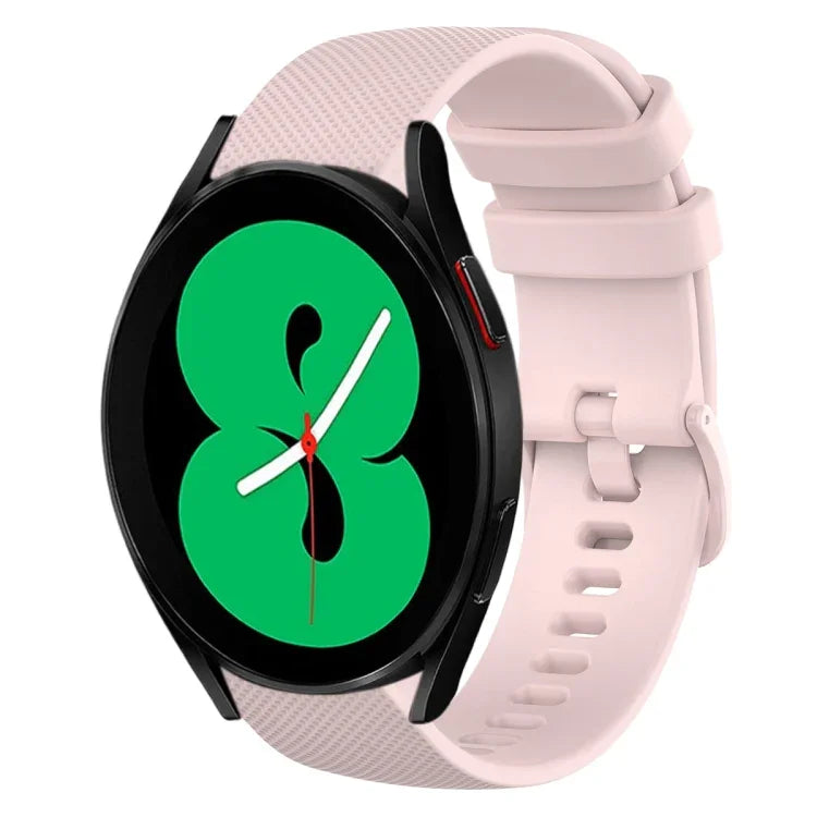 20mm チェック柄無地シリコンウォッチバンド、Samsung Galaxy Watch4 44mm用、Samsung Galaxy Watch4 Classic 46mm用、Samsung Galaxy Watch4 Classic 42mm用、Samsung Galaxy Watch Active 2用