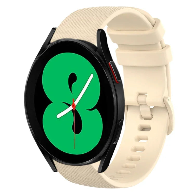 20mm チェック柄無地シリコンウォッチバンド、Samsung Galaxy Watch4 44mm用、Samsung Galaxy Watch4 Classic 46mm用、Samsung Galaxy Watch4 Classic 42mm用、Samsung Galaxy Watch Active 2用