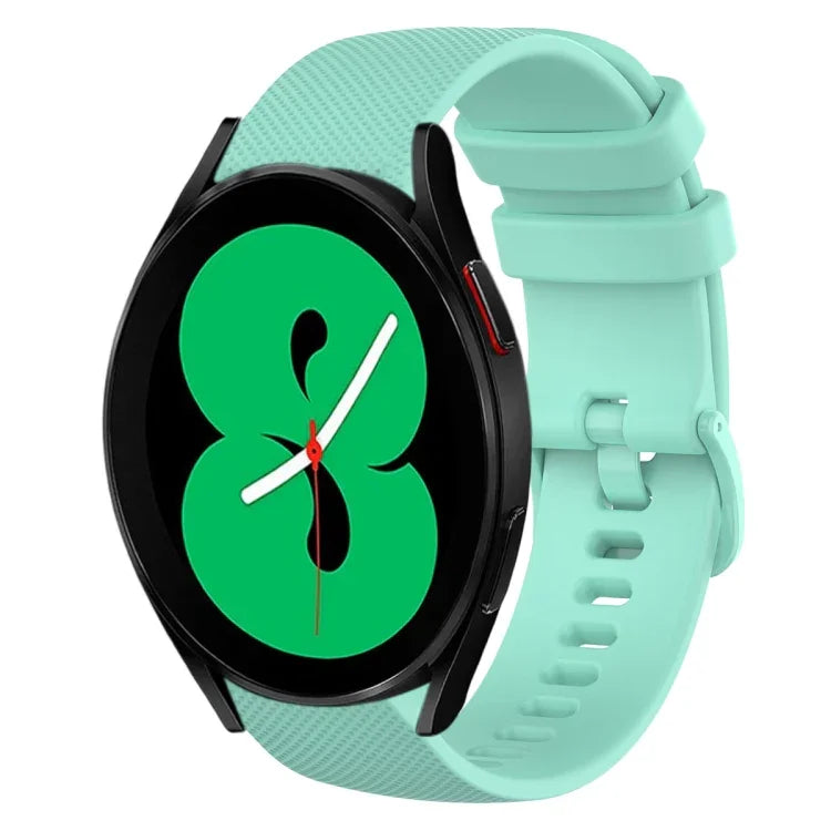 20mm チェック柄無地シリコンウォッチバンド、Samsung Galaxy Watch4 44mm用、Samsung Galaxy Watch4 Classic 46mm用、Samsung Galaxy Watch4 Classic 42mm用、Samsung Galaxy Watch Active 2用