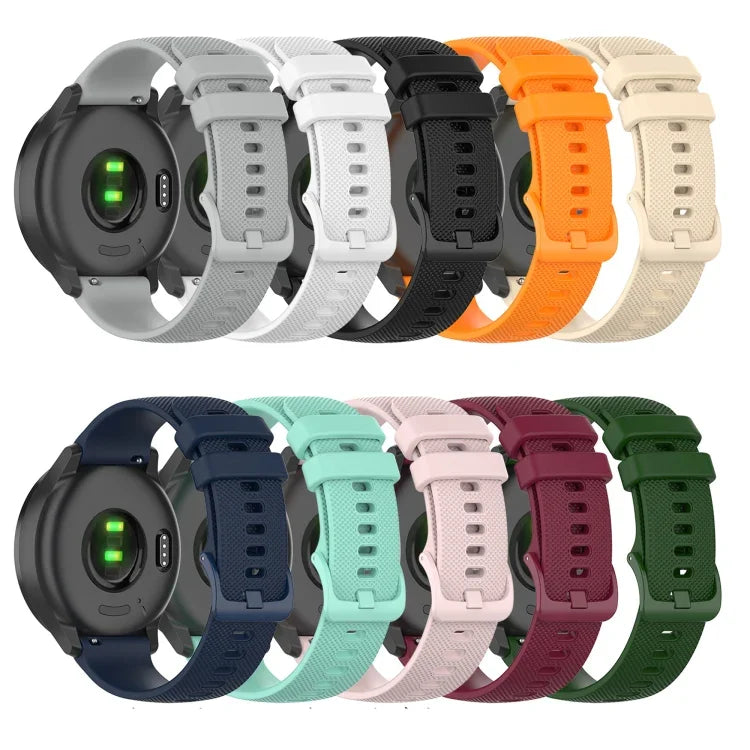 20mm チェック柄無地シリコンウォッチバンド、Samsung Galaxy Watch4 44mm用、Samsung Galaxy Watch4 Classic 46mm用、Samsung Galaxy Watch4 Classic 42mm用、Samsung Galaxy Watch Active 2用