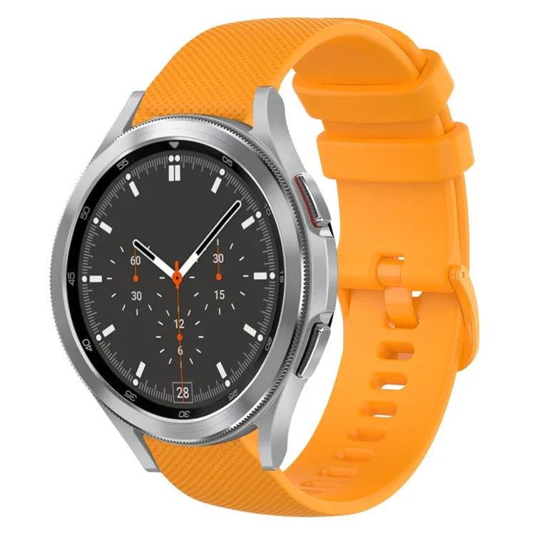 20mm チェック柄無地シリコンウォッチバンド、Samsung Galaxy Watch4 44mm用、Samsung Galaxy Watch4 Classic 46mm用、Samsung Galaxy Watch4 Classic 42mm用、Samsung Galaxy Watch Active 2用