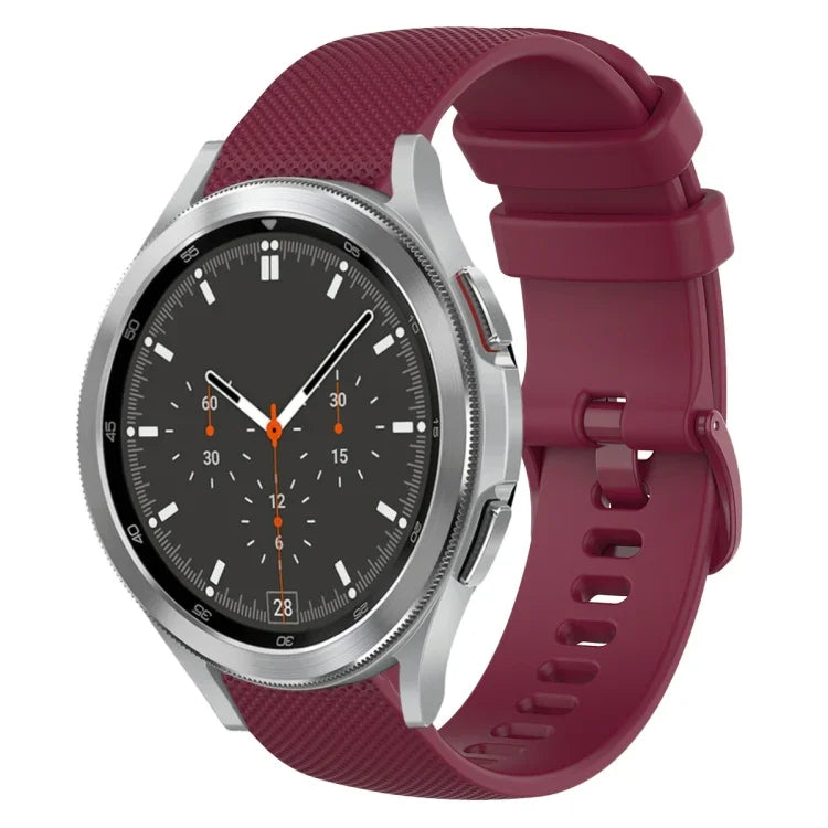 20mm チェック柄無地シリコンウォッチバンド、Samsung Galaxy Watch4 44mm用、Samsung Galaxy Watch4 Classic 46mm用、Samsung Galaxy Watch4 Classic 42mm用、Samsung Galaxy Watch Active 2用