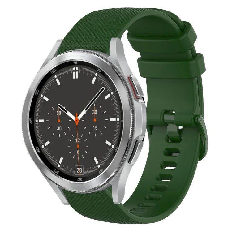 20mm チェック柄無地シリコンウォッチバンド、Samsung Galaxy Watch4 44mm用、Samsung Galaxy Watch4 Classic 46mm用、Samsung Galaxy Watch4 Classic 42mm用、Samsung Galaxy Watch Active 2用
