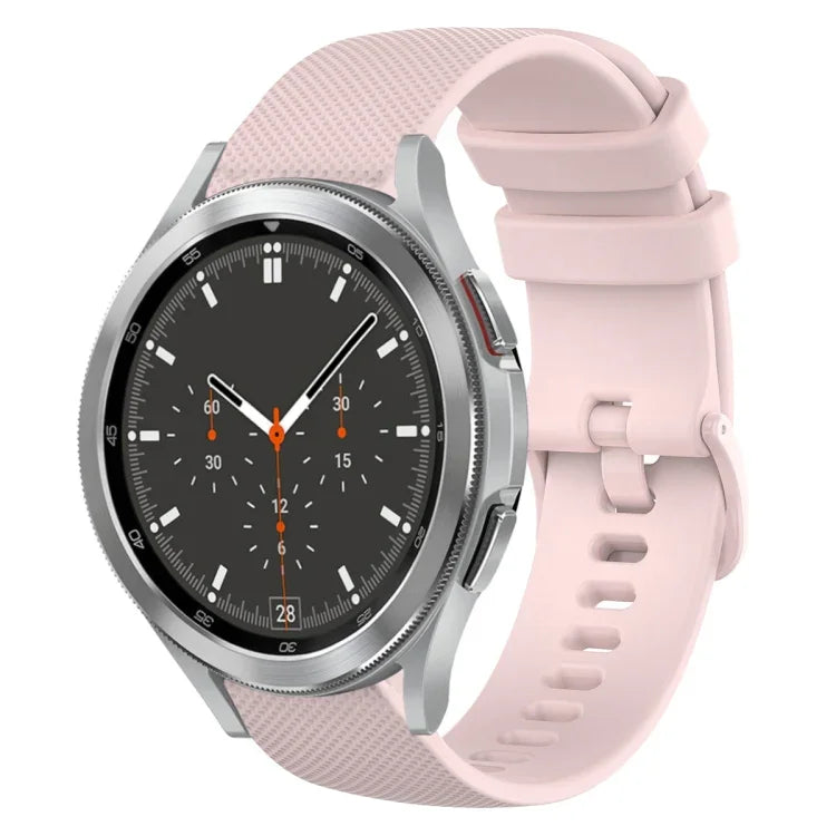 20mm チェック柄無地シリコンウォッチバンド、Samsung Galaxy Watch4 44mm用、Samsung Galaxy Watch4 Classic 46mm用、Samsung Galaxy Watch4 Classic 42mm用、Samsung Galaxy Watch Active 2用