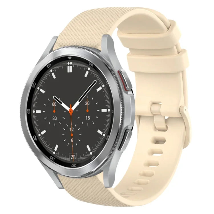 20mm チェック柄無地シリコンウォッチバンド、Samsung Galaxy Watch4 44mm用、Samsung Galaxy Watch4 Classic 46mm用、Samsung Galaxy Watch4 Classic 42mm用、Samsung Galaxy Watch Active 2用