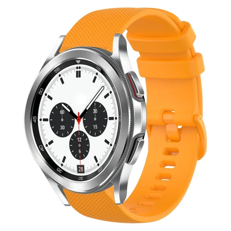 20mm チェック柄無地シリコンウォッチバンド、Samsung Galaxy Watch4 44mm用、Samsung Galaxy Watch4 Classic 46mm用、Samsung Galaxy Watch4 Classic 42mm用、Samsung Galaxy Watch Active 2用