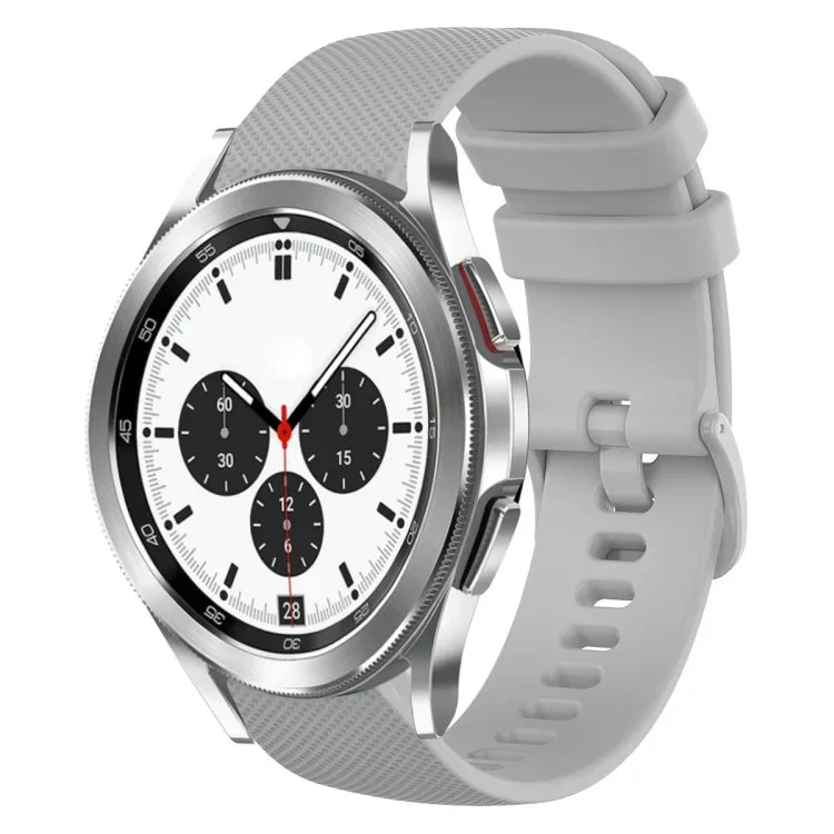 20mm チェック柄無地シリコンウォッチバンド、Samsung Galaxy Watch4 44mm用、Samsung Galaxy Watch4 Classic 46mm用、Samsung Galaxy Watch4 Classic 42mm用、Samsung Galaxy Watch Active 2用