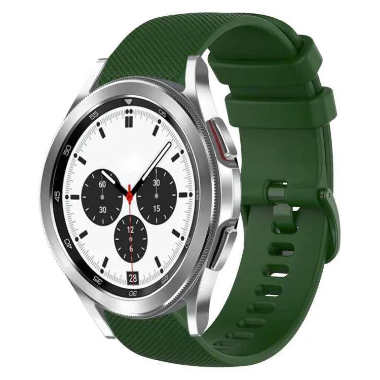 20mm チェック柄無地シリコンウォッチバンド、Samsung Galaxy Watch4 44mm用、Samsung Galaxy Watch4 Classic 46mm用、Samsung Galaxy Watch4 Classic 42mm用、Samsung Galaxy Watch Active 2用