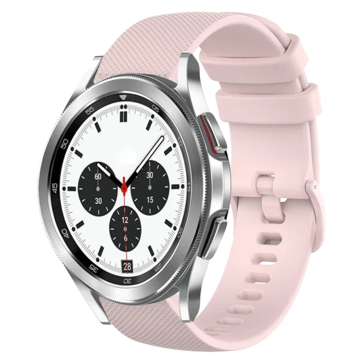 20mm チェック柄無地シリコンウォッチバンド、Samsung Galaxy Watch4 44mm用、Samsung Galaxy Watch4 Classic 46mm用、Samsung Galaxy Watch4 Classic 42mm用、Samsung Galaxy Watch Active 2用