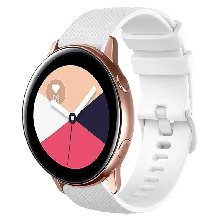 20mm チェック柄無地シリコンウォッチバンド、Samsung Galaxy Watch4 44mm用、Samsung Galaxy Watch4 Classic 46mm用、Samsung Galaxy Watch4 Classic 42mm用、Samsung Galaxy Watch Active 2用