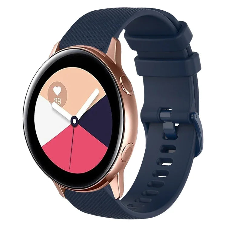 20mm チェック柄無地シリコンウォッチバンド、Samsung Galaxy Watch4 44mm用、Samsung Galaxy Watch4 Classic 46mm用、Samsung Galaxy Watch4 Classic 42mm用、Samsung Galaxy Watch Active 2用