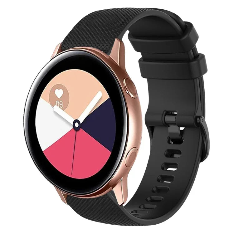20mm チェック柄無地シリコンウォッチバンド、Samsung Galaxy Watch4 44mm用、Samsung Galaxy Watch4 Classic 46mm用、Samsung Galaxy Watch4 Classic 42mm用、Samsung Galaxy Watch Active 2用