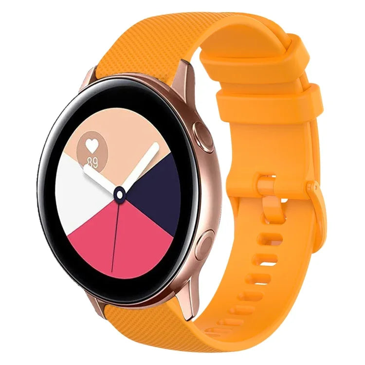 20mm チェック柄無地シリコンウォッチバンド、Samsung Galaxy Watch4 44mm用、Samsung Galaxy Watch4 Classic 46mm用、Samsung Galaxy Watch4 Classic 42mm用、Samsung Galaxy Watch Active 2用