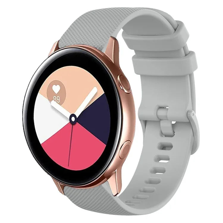 20mm チェック柄無地シリコンウォッチバンド、Samsung Galaxy Watch4 44mm用、Samsung Galaxy Watch4 Classic 46mm用、Samsung Galaxy Watch4 Classic 42mm用、Samsung Galaxy Watch Active 2用