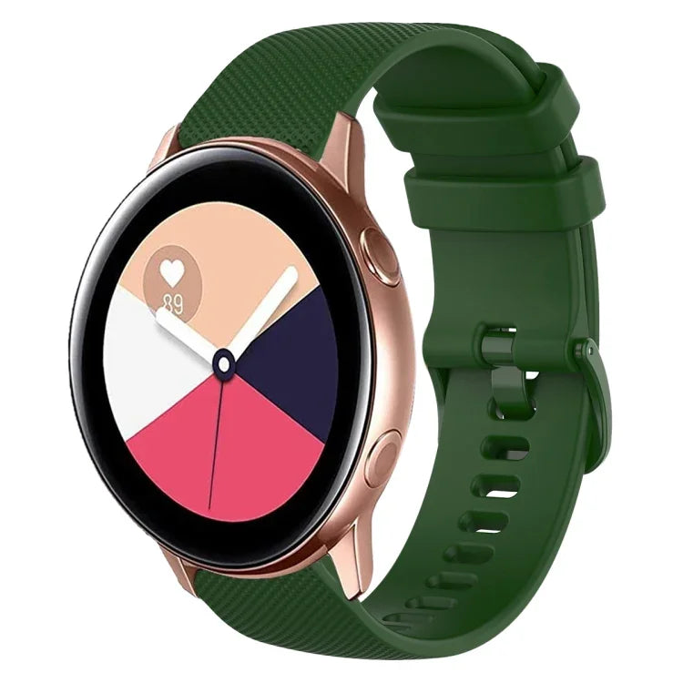 20mm チェック柄無地シリコンウォッチバンド、Samsung Galaxy Watch4 44mm用、Samsung Galaxy Watch4 Classic 46mm用、Samsung Galaxy Watch4 Classic 42mm用、Samsung Galaxy Watch Active 2用